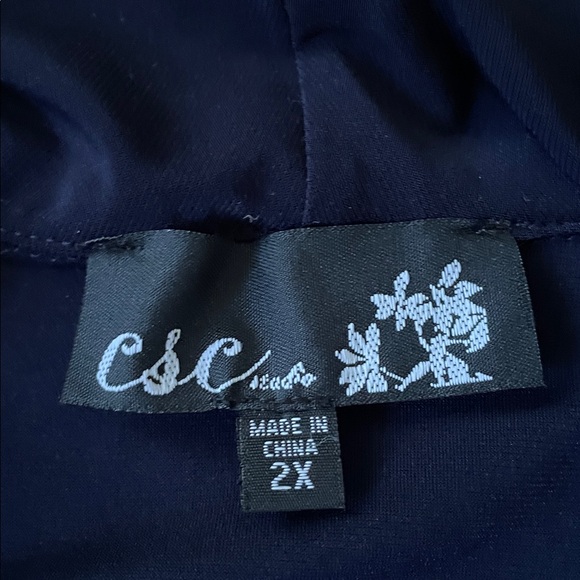 CSC Studio Cardigan Womens 2X Blue Open Front Long Sleeve Minimalist Modest - Picture 2 of 8